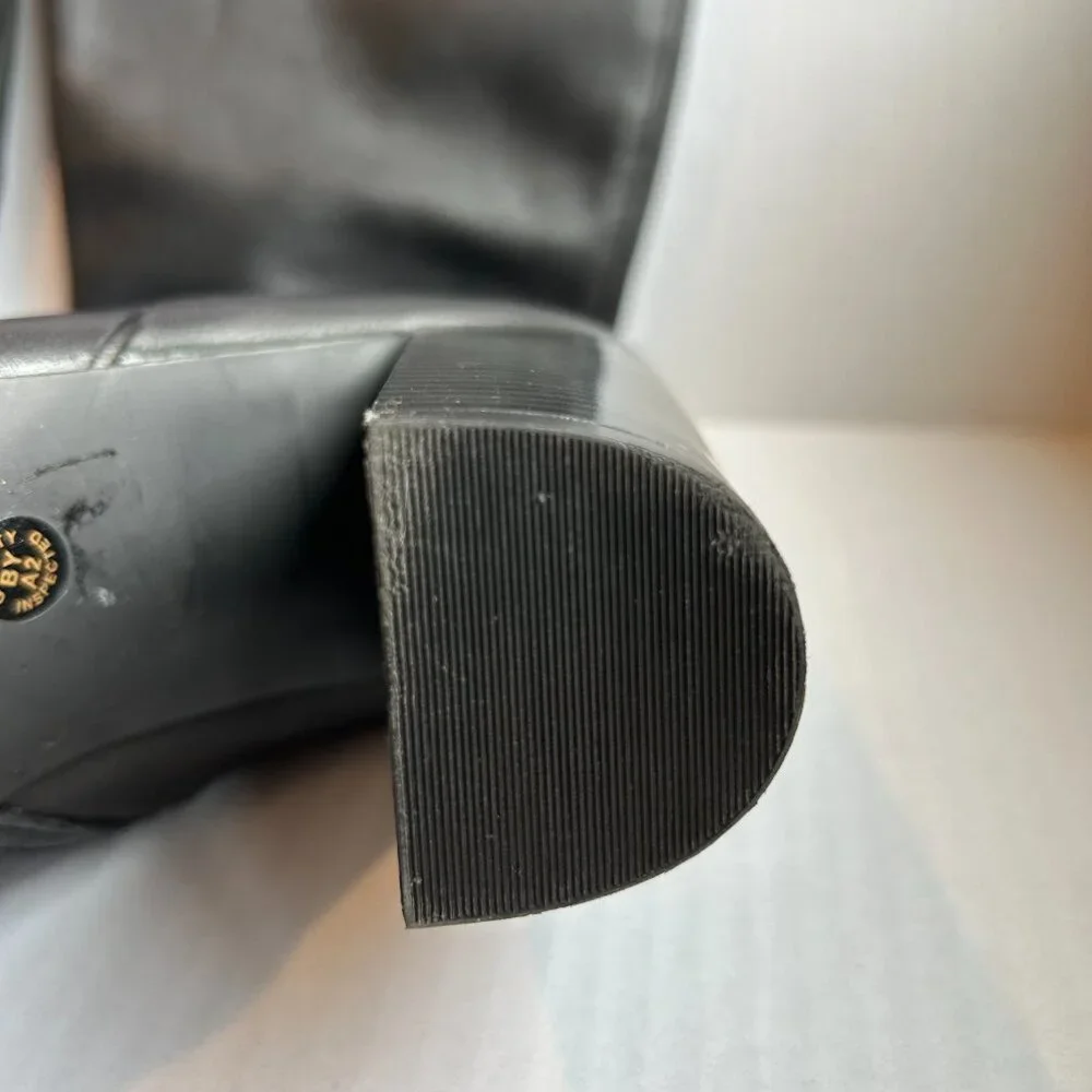 Liz & Co Black Leather Women's Calf Height Boots Size 9 Heel 4" - Picture 15 of 15